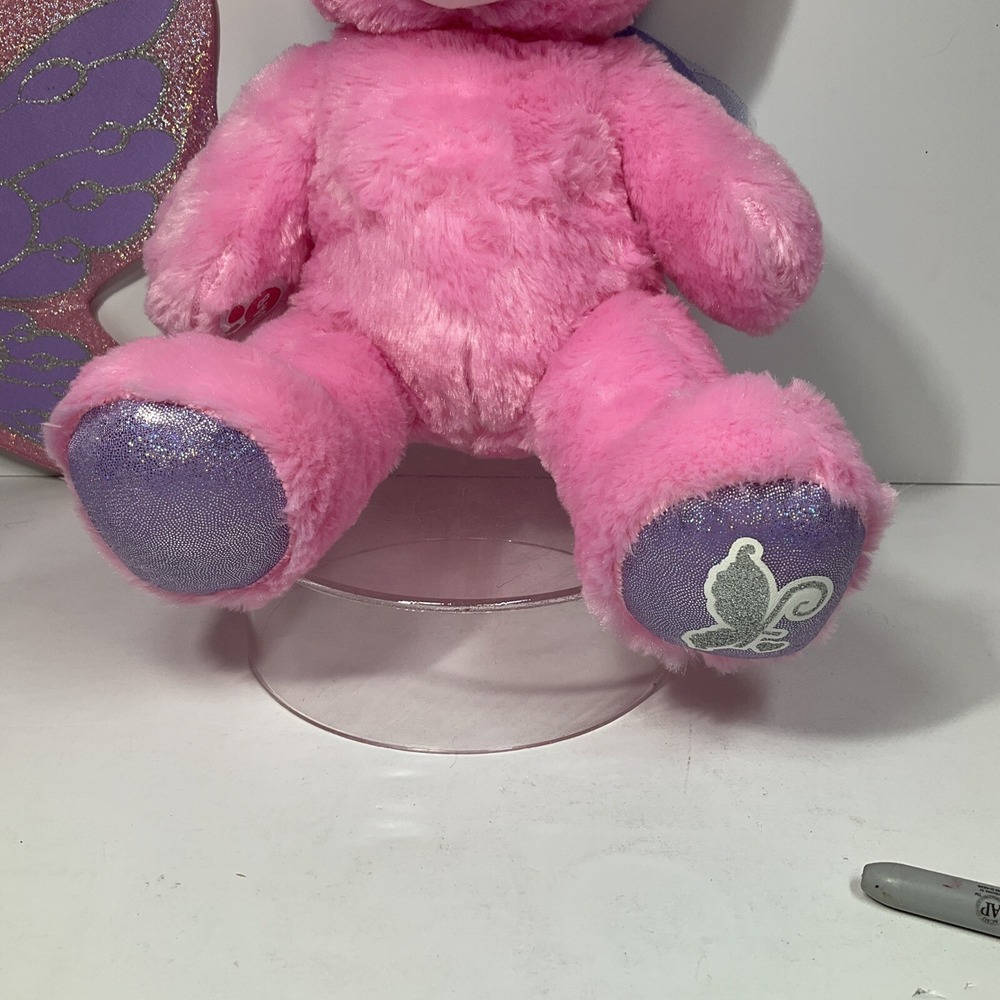 Build a Bear Pink Fairy Butterfly‎ Bear With Wings 15" Soft Stuffed Plush BAB - Picture 3 of 16